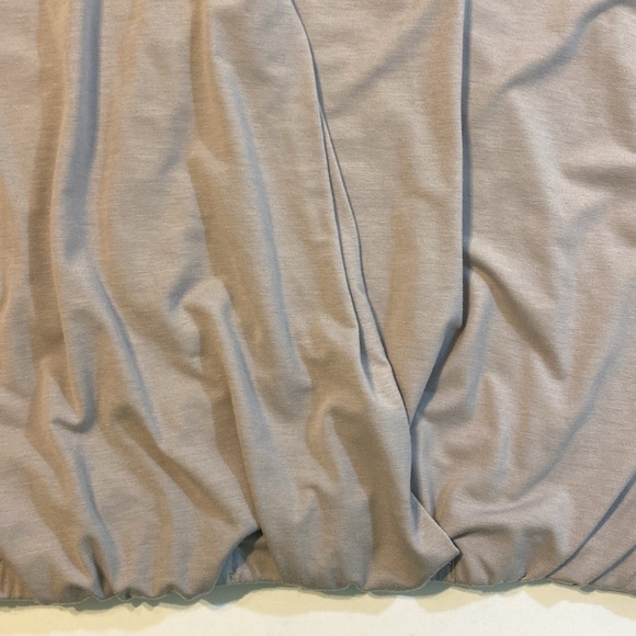 H by Halston Faux Wrap Short Sleeve Top Size M Taupe Brown Oversized Lagenlook - Picture 8 of 10